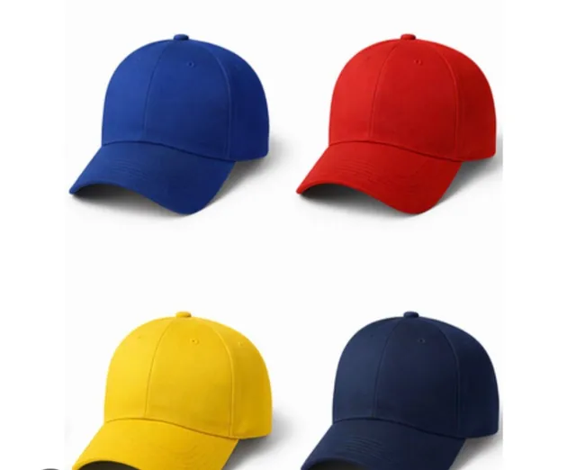 Gorras clásicas lisas en azul rey, rojo, amarillo y azul marino